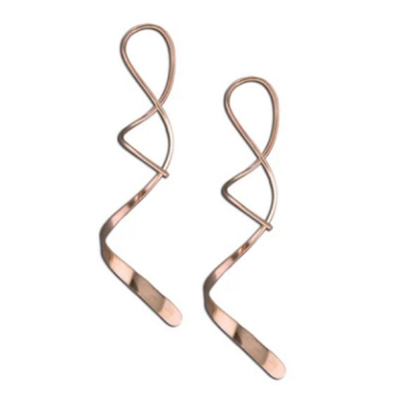 Handmade Rose Gold Filled Delicate Spiral Earrings by Mark Steel - Picture 1 of 1